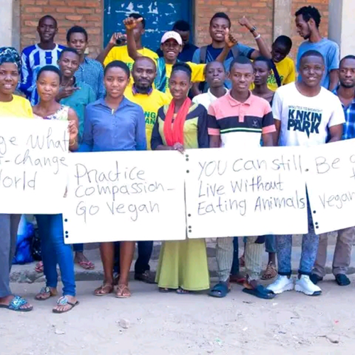 Group photograph from training on veganism in Burundi