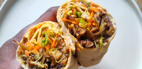  African shawarma wrap on a dish