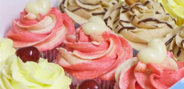 Variety of vegan cupcakes at Edinburgh vegan festival