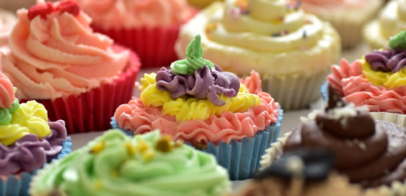 Selection of vegan cupcakes at Swansea vegan festival