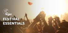 Festival essentials graphic with Vegan Trademark logo