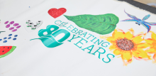 The Vegan Society celebrating 80 years sign