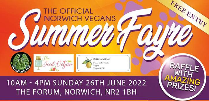 Norwich Vegans Summer Fayre banner 