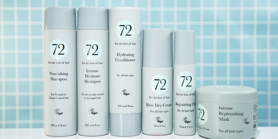 72 Hair range selection with a tiled background