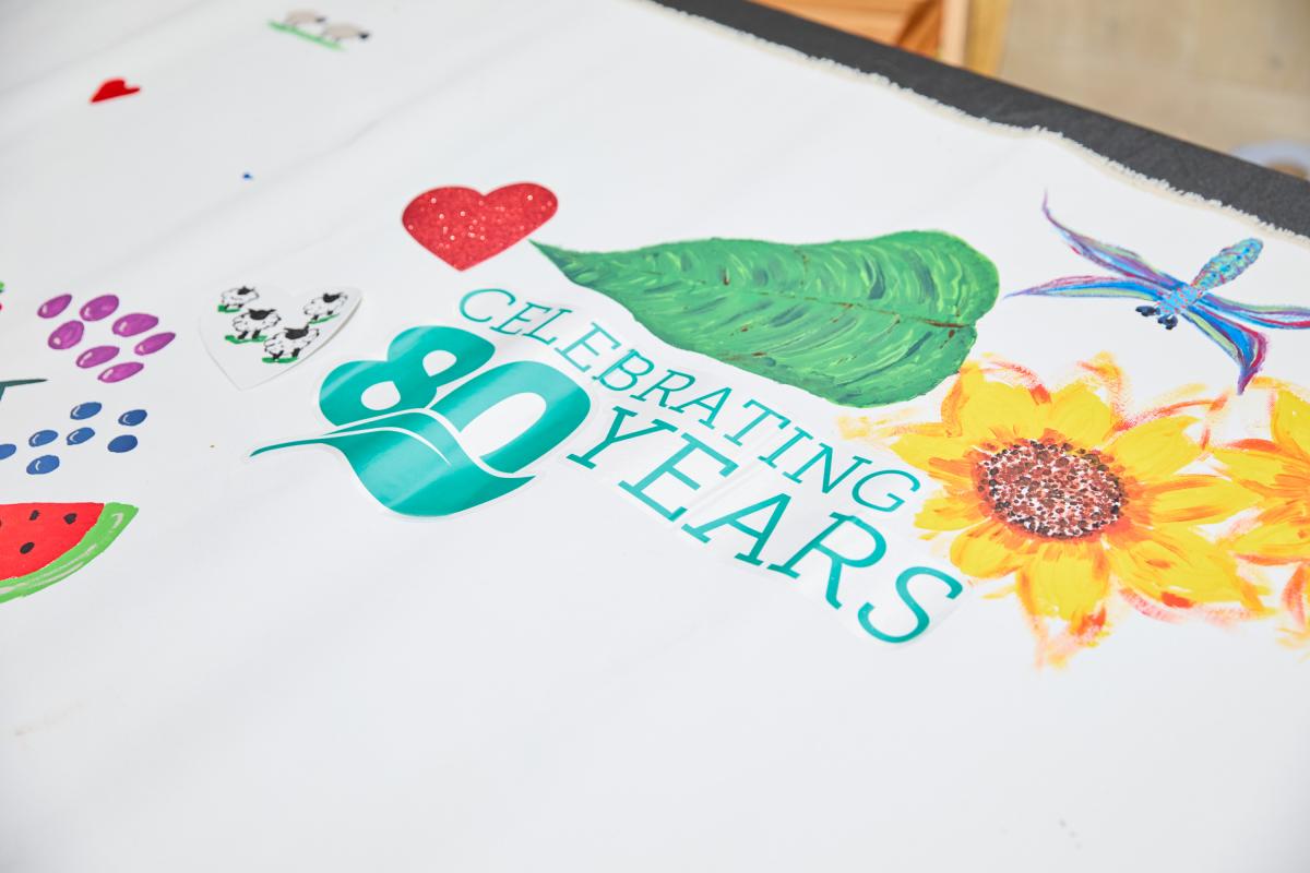 The Vegan Society 'celebrating 80 years' anniversary banner 