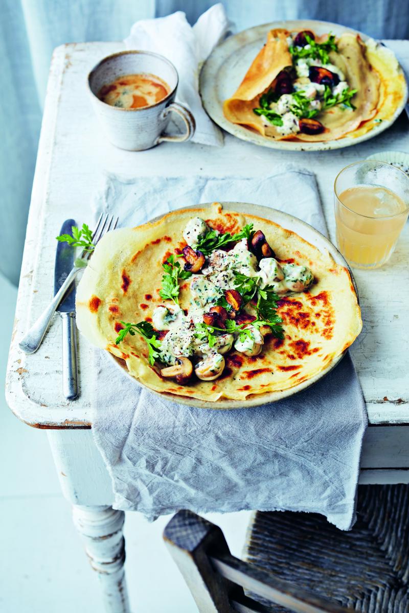 Savory Crepes with Mushrooms - The Plant Based School